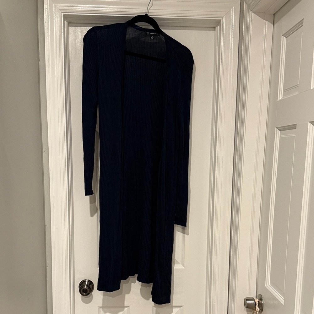 INC International Concepts Navy Long Cardigan size Small